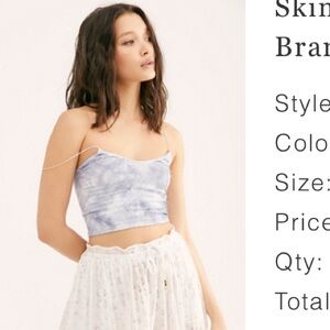 Free people skinny strap brami in washed grey